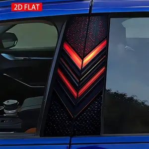 2 Sets Geometric Gradient Car B Pillar Stickers, Easy Peel-Off, Sunscreen Waterproof Scratch-Resistant, Suitable for All Cars, Car Exterior Decorative Stickers
