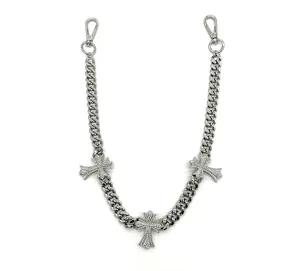 Gold Silver Cuban Iced Out Triple Cross Gothic Streetwear Pants Chain Jean Chain