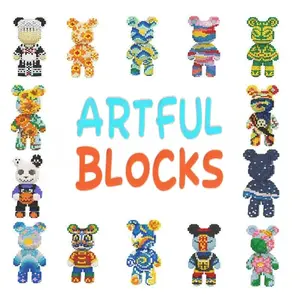 Surprise Bear Lucky Miniature Building Block Set, Desk Decoration, Birthday Christmas New Year Gift, Home Decor, DIY Craft Kit, Building Blocks Set