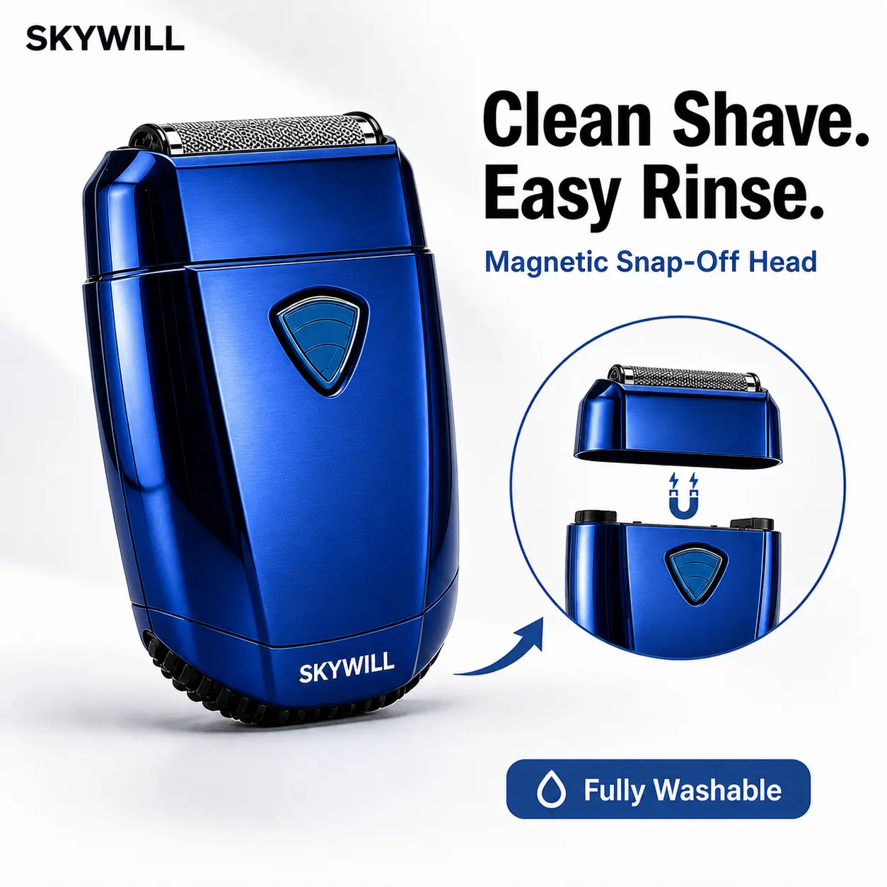 【FathersDayGift】SKYWILL Traveller Mini Electric Beard Shaver, Waterproof & Comfortable Double-Ring Magnetic Cutter, One-Button Long Lasting for Travel & Daily Use, 2026 New Beard Shaver Fathersdaygift Shaving Products #SummerWins #DealsForYouDays