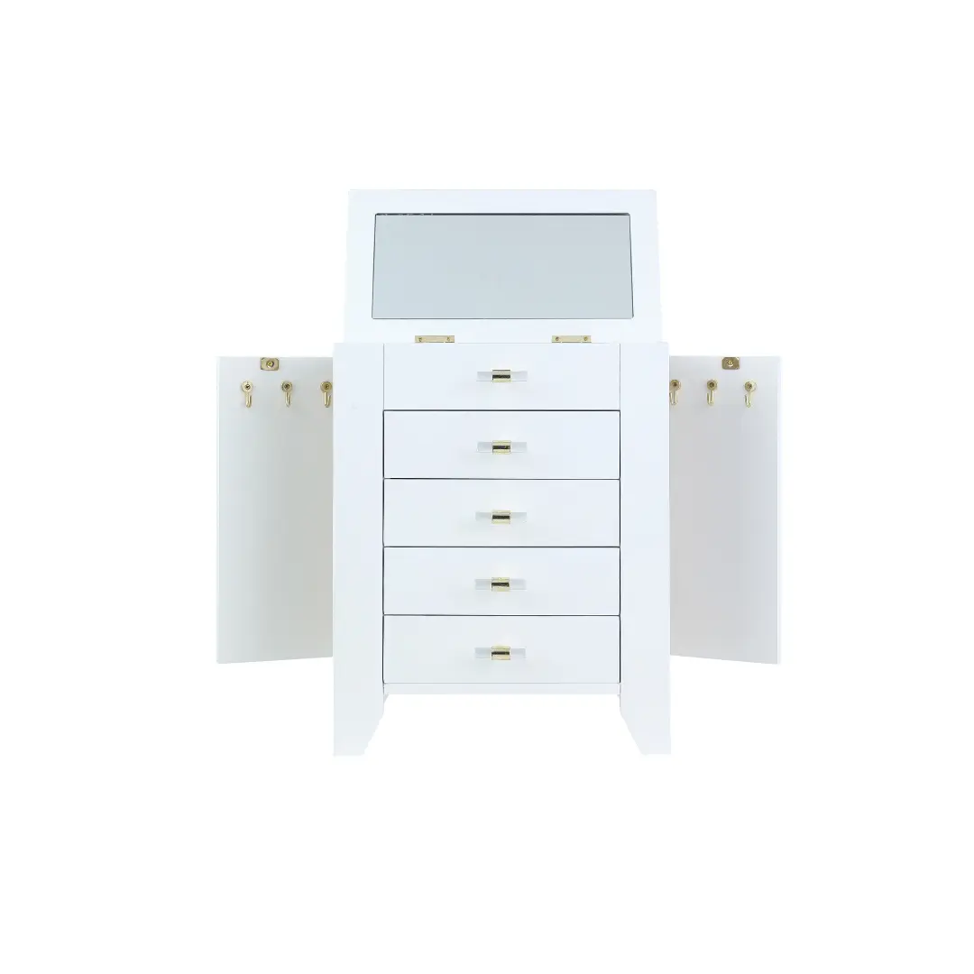Hives & Honey Chelsea Jewelry Chest, White Acrylic Storage with 4 Drawers and Anti-Tarnish Felt Lining jewelry organizer