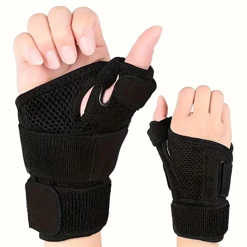 Adjustable Thumb & Wrist Stabilizer Brace - Healthcare Home Care Support with Strap, Buckle, Customizable Fit, Thumb Alignment, Injury Prevention, Breathable Design for Arthritis, Carpal Tunnel, Sports Use