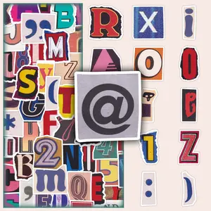 Letter & Number Sticker, 100pcs/set Vintage Scrapbooking & Journal Making Material Sticker Packs, Letter Stickers, Diy Decorative Sticker for Stationery Computer Water Bottle, Sticker Letters