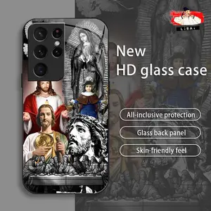 Suitable for [Galaxy S21 Ultra 5g] Jesus New stylish high quality glass protective case affordable anti-drop anti-fingerprint 995