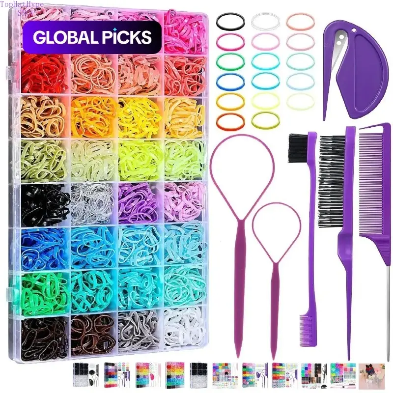 Professional No-Heat Hair Styling Set for Women & Girls, Elastic Hair Ties with Styling Tools Kit, Soft Damage-Free Hair Accessories Perfect for Daily Hairstyling, Work, Dating & Casual Wear