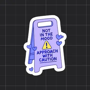 Sticker 2in approach with caution