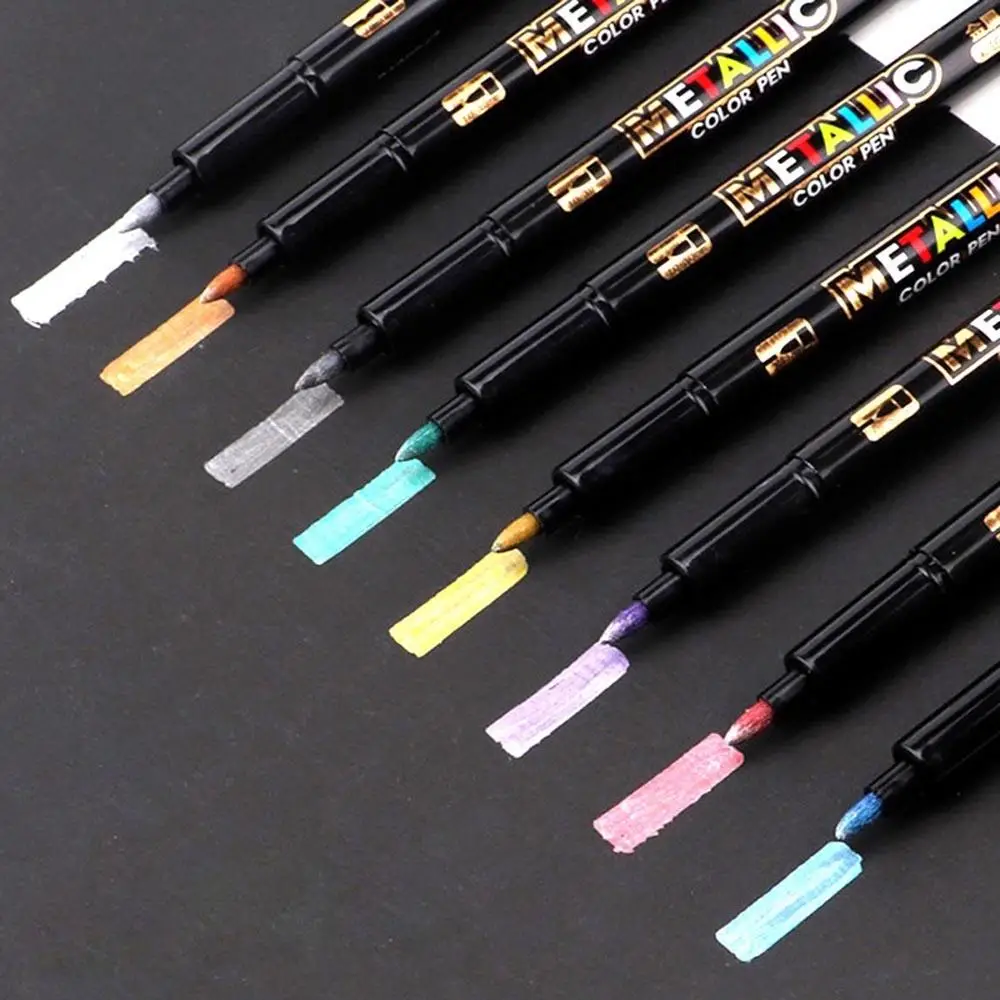 Metallic Marker Pen Set, 8counts/set Multicolor Marker, Writing and Drawing Tool for Home School Office Students Teacher, Summer Gift Ideas, Summer Es