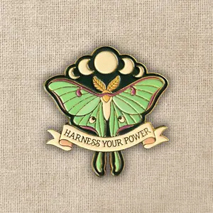 Moon Moth Enamel Pin | Lore of the Wilds