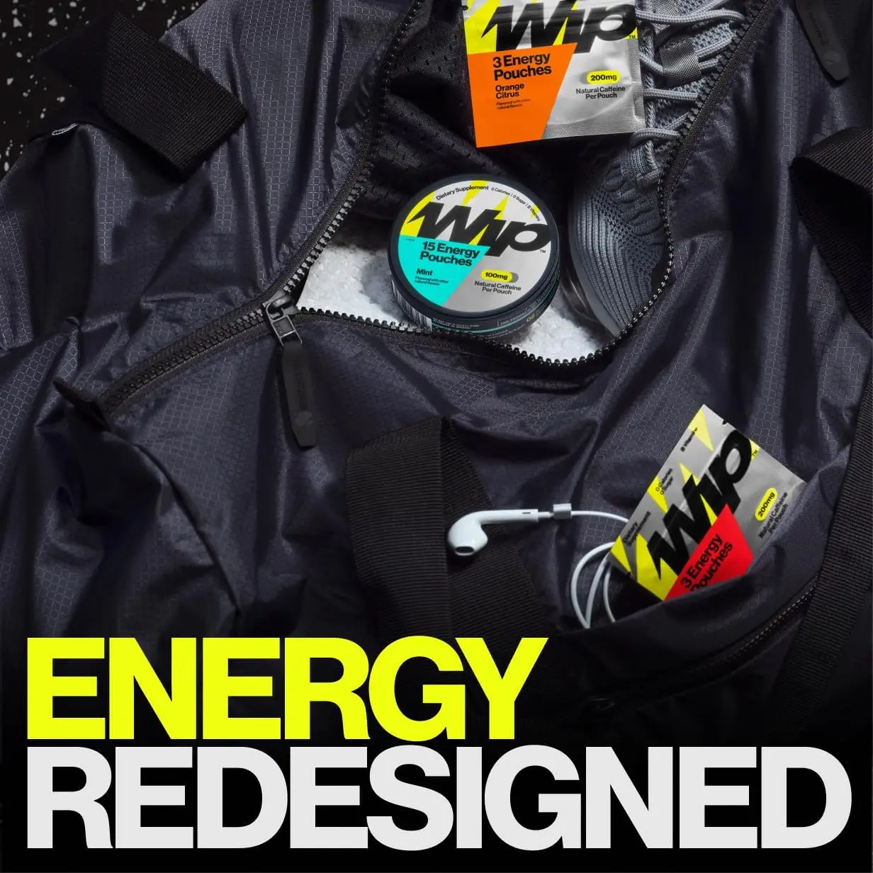 Wip Energy Pouches | 100mg Natural Caffeine | Vitamins and