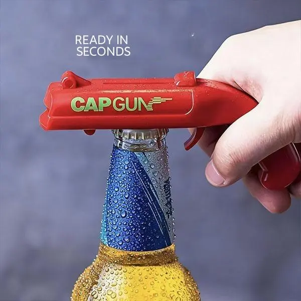 Creative Shooting Gun Bottle Opener Launcher - Multi-Use Kitchen Bar Utensil with Humor, Happy Hour at Home & Watch Party Accessory for All Ages, Entertaining