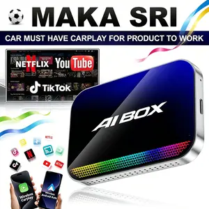 [Summervibes] (MAKASRI AIBOX-AIR) 4-in-1 Wireless CarPlay & Android Auto Adapter Compatible with Netflix YouTube TikTok Screen Mirror Link & Play for OEM Wired CarPlay Cars