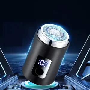 Mini Electric Shaver, Rechargeable USB Trimmer with LCD Display, Men's Beard Groomer, Beard Hair Shaver, Perfect for Travel & Home Use