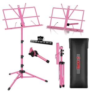 5 Core Music Stand Adjustable Desktop Book Stands Portable Sheet Holder All Metal Foldable Bookstand