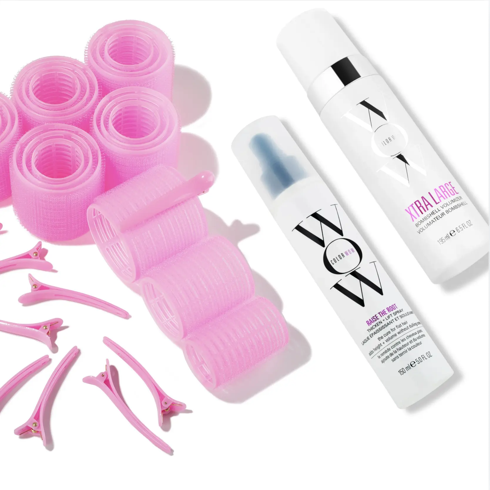 Trademark Velcro Roller Bundle with Color Wow Xtra Large Voulmizer & Raise the Root Lifter, 18 Rollers Bundle