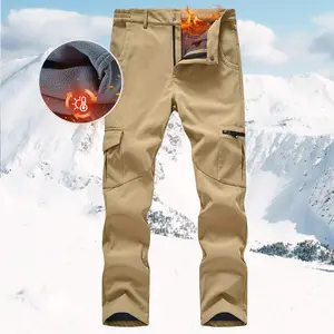 YSENTO Men's Waterproof Cargo Pants Snow Ski Outdoor Insulated Trousers Hiking Snowboard Fleece Work Pants 6 Pockets Workout Jogger