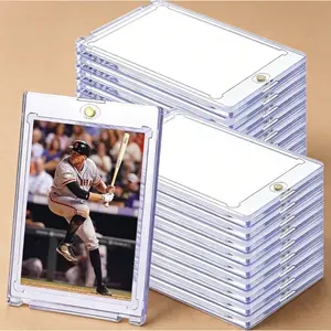 Magnetic Card Holders, Magnetic 35pt One Touch Card Holders, U-V Protection Hard Plastic Display Case for Trading, Sports, Baseball, Football, Game Cards