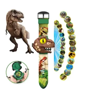 Dinosaur Design Projection Watch, Electronic Foldable Watch with Adjustable Digital Screen, 3D Cartoon Animal Pattern, Boy Girl Birthday Gift