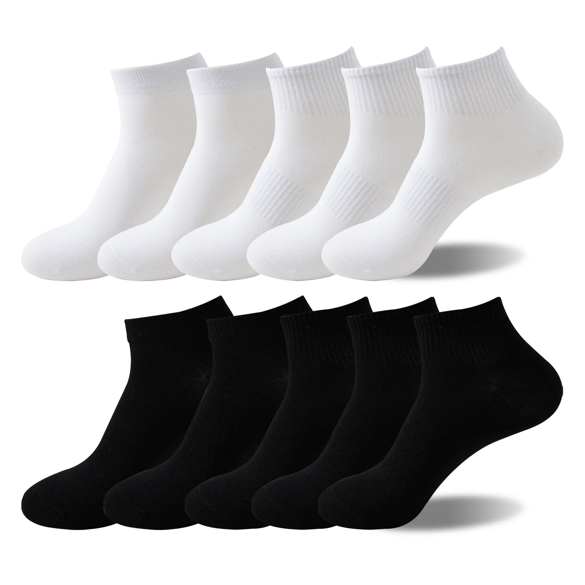 Men's Multi-Pack Basic Ankle Socks - Breathable, Sweat-Wicking Low-Cut Socks with Elastic Non-Slip Cuff, Soft Durable Fabric for Casual, Sport, Daily Use All Seasons