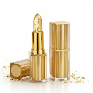 24K Gold Thermochromic Lipstick with moisturizing properties, Transferproof Color Changing Lipstick, Gold Crystal Lipgloss