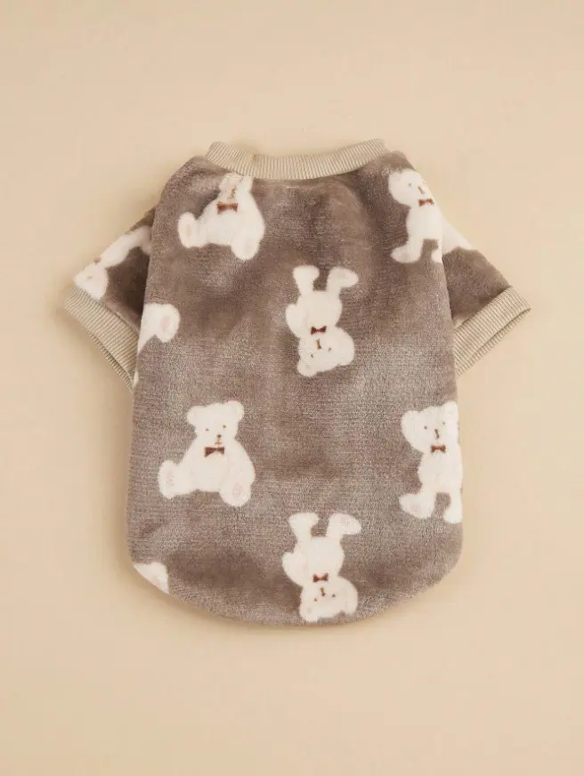 Warm Flannel Dog Sweater for Small Dogs, Thick Winter Pet Coat with Fleece Lining, Cozy Puppy Outfit for Teddy Chihuahua Bichon