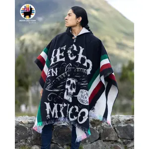Made in Mexico Alpaca Poncho - Fashion Accessory,  Handcrafted by Indigenous Hands. Soft and warm with hood. One size. Unisex