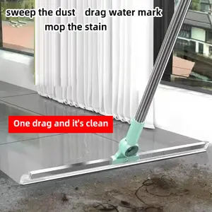 Magic Silicone Floor Mop One drag and it's clean/3-in-1 ExtendableSweeper & Squeegee for Pet Hair, Dust, WaterTile & Wood Floors Mopping Home Cleaning