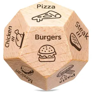 Stocking Stuffers for Men Women, Wooden Dice, 12 Sided Dice, Christmas White Elephant Gifts, Date Night Food Decision Dice, Anniversary Birthday Couples Valentines Day