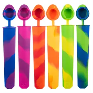 Popsicle Molds, 6-Piece Pack of Silicone Popsicle Molds, Child-Proof Drip-Proof Popsicle Molds, Easy-to-Unmold Reusable DIY Popsicle Molds for Ice Cream Makers, BPA-Free Freezing Tubes with Lids, Essential Molds for Summer.