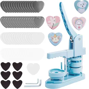 Heart-Shaped Fridge Magnet Maker Machine | Button Badge Press Kit for Custom Refrigerator Magnets|Best gift for her