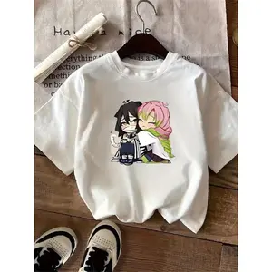 [Anime Couple T-Shirt] 1pc Anime Couple T-Shirt - Sweet & Love-Themed Design, Pink-Haired Character, Casual Short Sleeve Round Neck Tee, Perfect Gift for Couples, Birthdays, All-Season Comfort, Everyday Fashion, Playful Design, Comfortable Fit