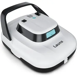 Cordless Robotic Pool Cleaner, Dual Motors & Suction Ports Automatic Pool Vacuum Robot Lasts up to 90 Min, Self-Parking Ideal for Above Ground Pools(White)