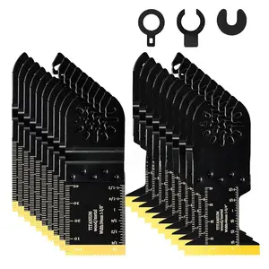 Titanium Oscillating Saw Blades, 20PCS Titanium Oscillating Multitool Blades for Metal, Wood and Plastic, fit Dewalt Milwaukee Ryobi Fein Dremel Bosch Rockwell Makita Porter Cable