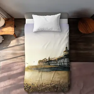 360 Stand Twin Extra Long Decorative Duvet Cover Set - Microfiber Bed Set, Machine Washable, Sunset Beach Hygge Style, Ideal for Home Bedding Decor, Coastal Bedding, Unique Duvet Covers
