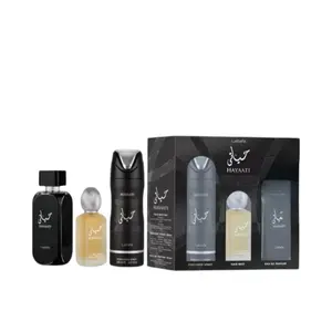 Lattafa Perfumes | 3 pc Hayaati Gift Set - Perfume 3.4 oz (100ml) - Hair Mist 1.7 oz - Body Spray 200 ml