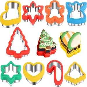 Christmas Cookie Cutters 2" to 3.5" 9 count Cookie Cutters Christmas Shapes