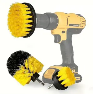 [3counts]Electric Drill Brush Set for Floor Tiles Bathtub Tile & Car Detailing Durable Synthetic Cleaning Tool Kit