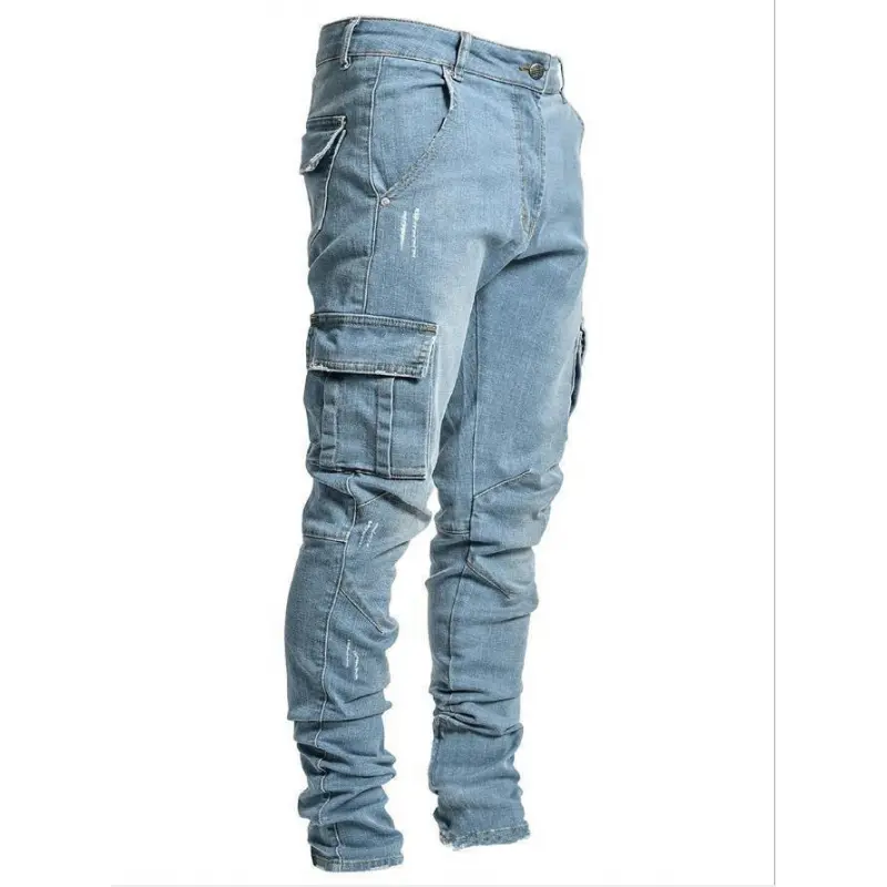 Menswear Body-Fit Men's Jeans, Stylish Slim Fit Denim Pants for Men, European Look, Multi-Pocket Side Pockets, Tapered Leg Design, Style 8880, Custom Fit Men's Jeans