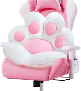 Cat Paw Cushion Cute Chair Cushions Kawaii Cat Paw Shape 28"x 24"Gaming Chair Cushion Kitty Plush Lazy Sofa Pillow for Girl Gamer Chair