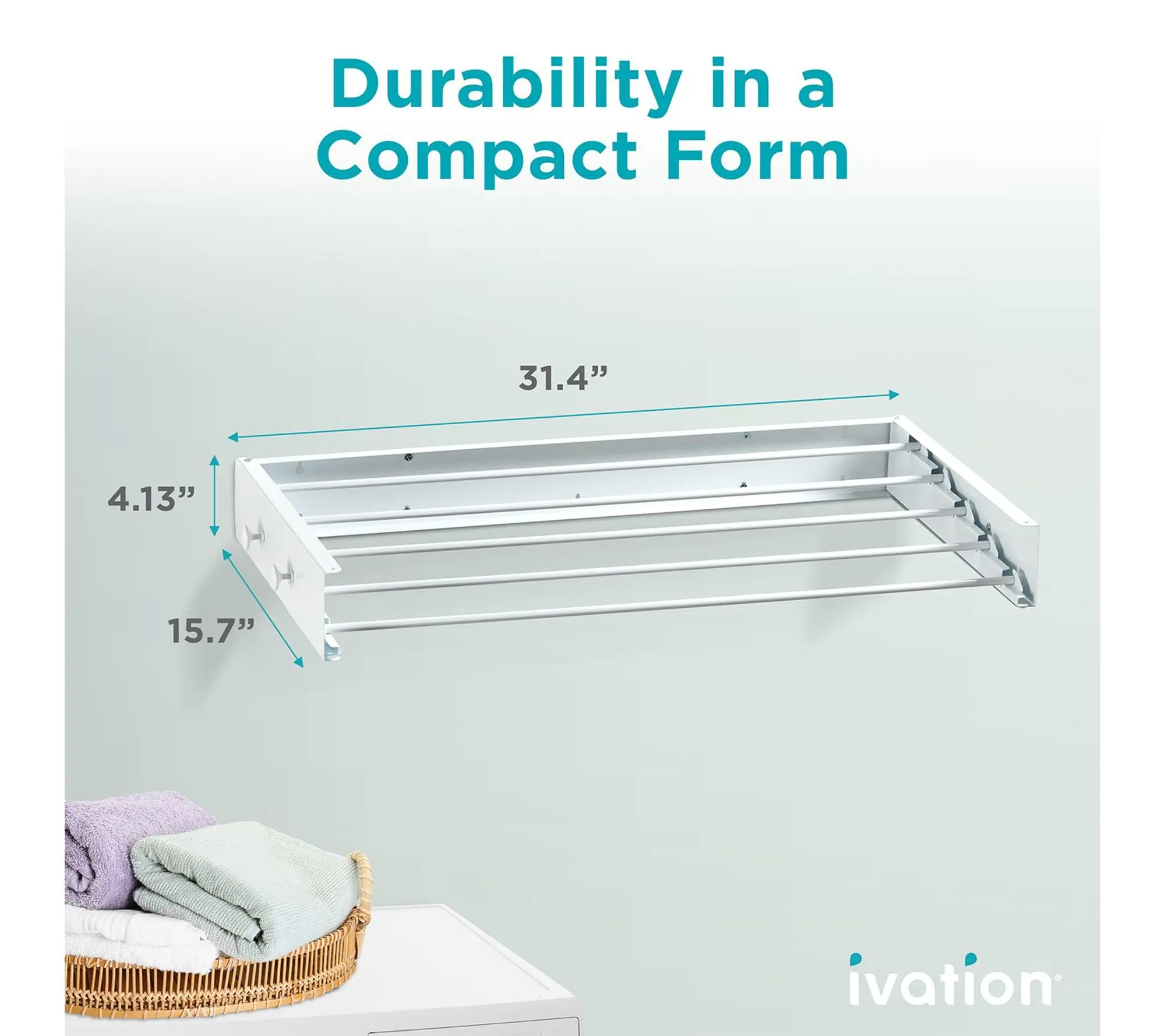 Ivation Retractable 32in Wall Mounted Clothes Drying Rack