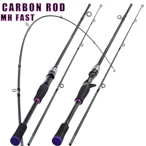 Sougayilang 2-Piece IM7 Fishing Rod - Spinning or Casting Options, MH Fast Action, Baitcasting Design, Strong Build, Super Polymer EVA Handle