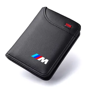 Leather Car Emblem Credit Card Purse Small Wallet Bag For BMW M Emblem M1 M2 M3 M5 X1 X3 X5 X6 E46 E39 E36 E60 Accessories