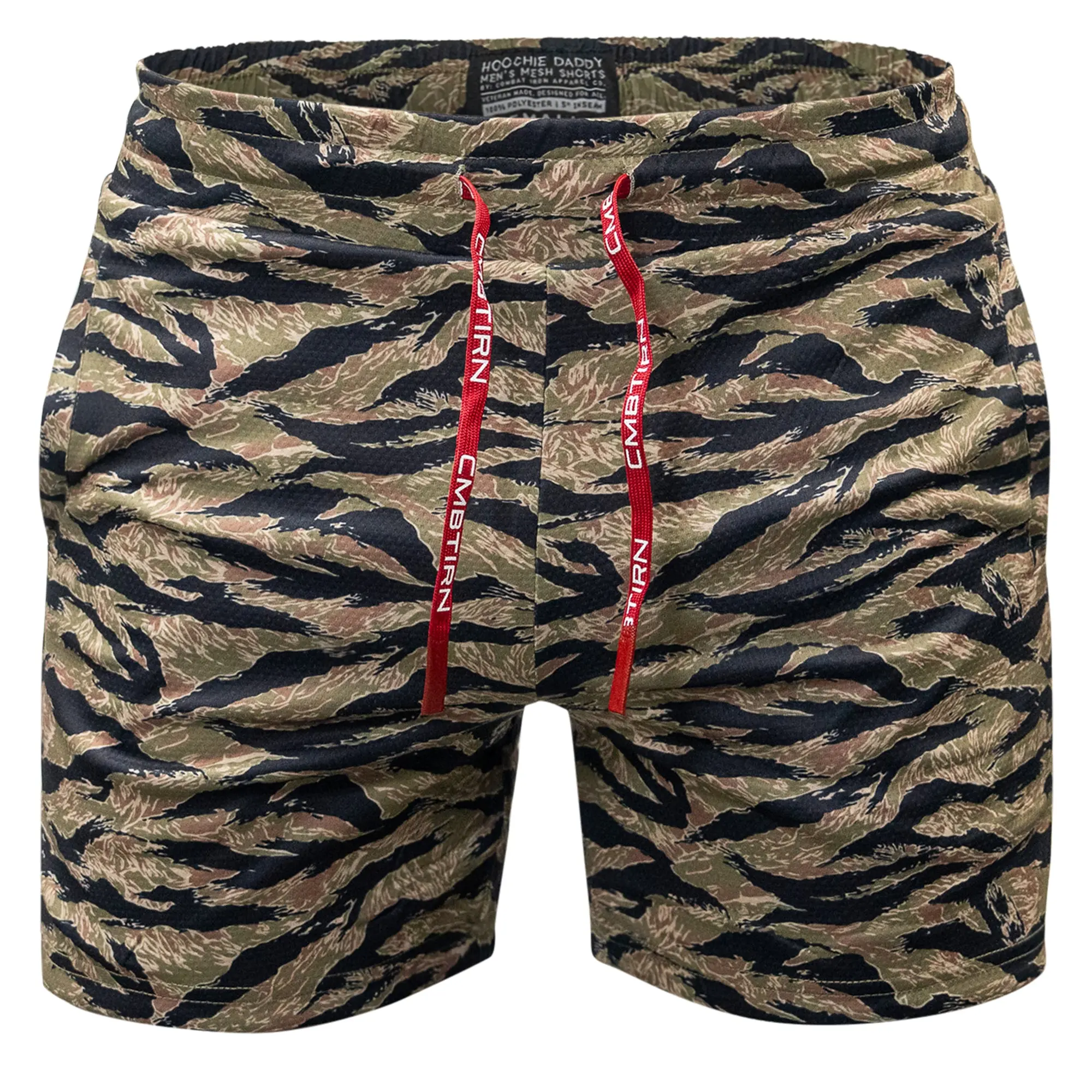 Men's 5" Soft Stretch Polyester Mesh Hoochie Daddy Athletic Shorts - Preshrunk, Breathable, Double Layer, Snug Fit, Elastic Waist, Drawstring, Deep Pockets for Training & Workout
