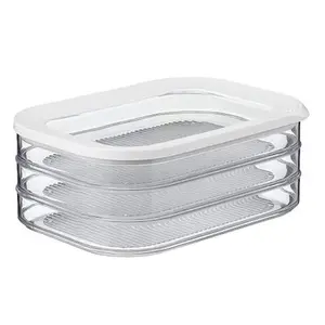 1.6L with 3 Tier Meat Pieces Storage Box Airtight Lid Do'T Dishwasher Safe, Otherwise It Will Deform, 3Layer Crisper
