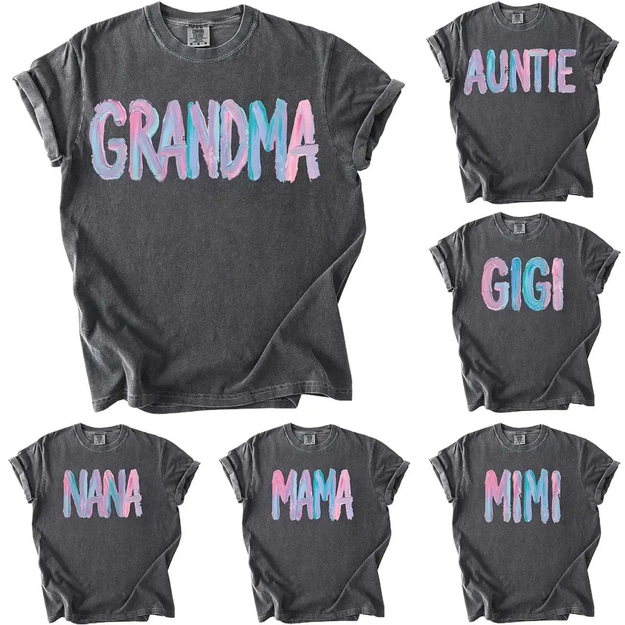 Comfort Colors Custom Mama T-Shirt, Personalized Grandma Nana Gigi Mimi Shirt, Mothers Day Gift for Women, Family Name Graphic Tee, Cute Mom Shirt, Casual Everyday Wear - AL