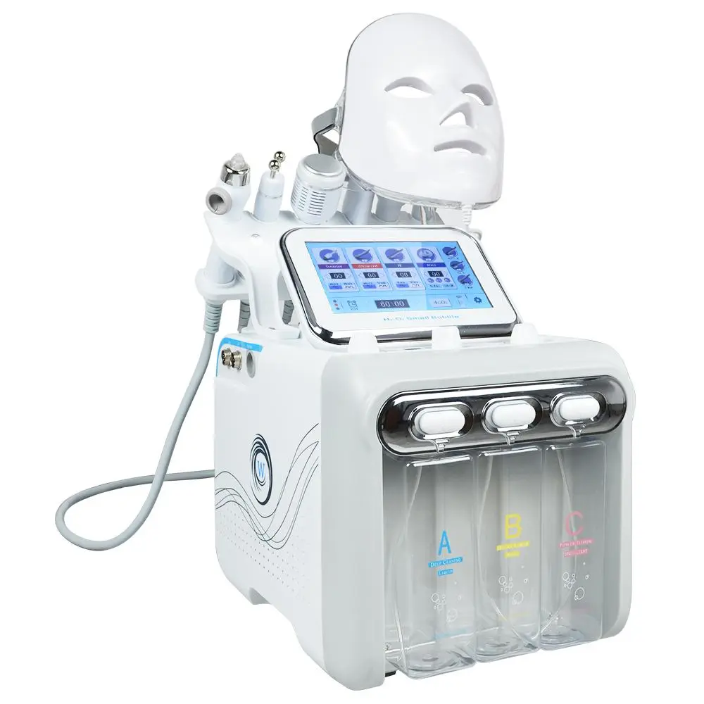 7-in-1 Professional Hydro Facial Beauty Machine - Water Oxygen Jet, Acrylic Aqua Peel Facial Care Instrument for Deep Face Cleansing, Face Care Products,dorm essentials, Facial Care Tool, Unisex