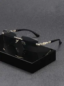 Classic Retro Frameless Fashion Glasses, Yk2 Style, Animal Pattern Unisex, Suitable for Parties, Holidays, Summer