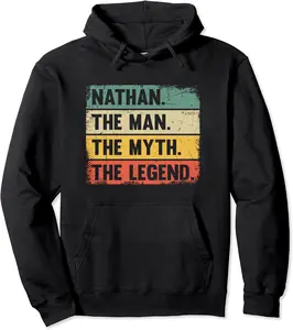 Nathan The Man The Myth The Legend - Retro Gift for Nathan Pullover Hoodie - Ananavar Shop 63B0C5P7FX4C