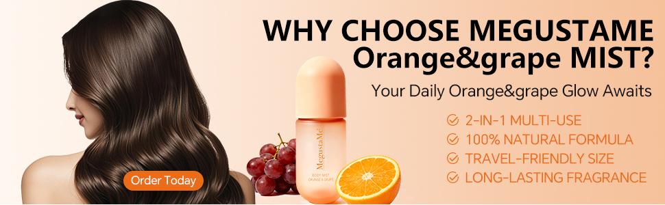 Orange grape perfume spray 100ml, female fragrance, orange grape aroma, warm and delicious aroma, gift for her