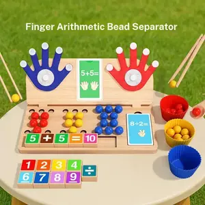 Wooden Math Board, Finger Counting, Addition Subtraction Cognitive Board, Number Matching, Logic Training, Educational Gift