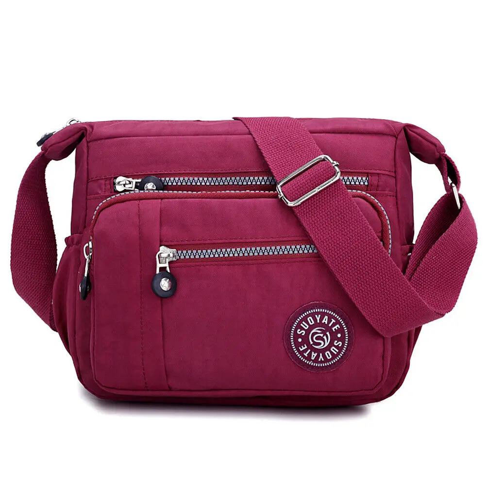 US Women's Multi Pocket Crossbody Shoulder Bag Casual Travel Handbag Waterproof